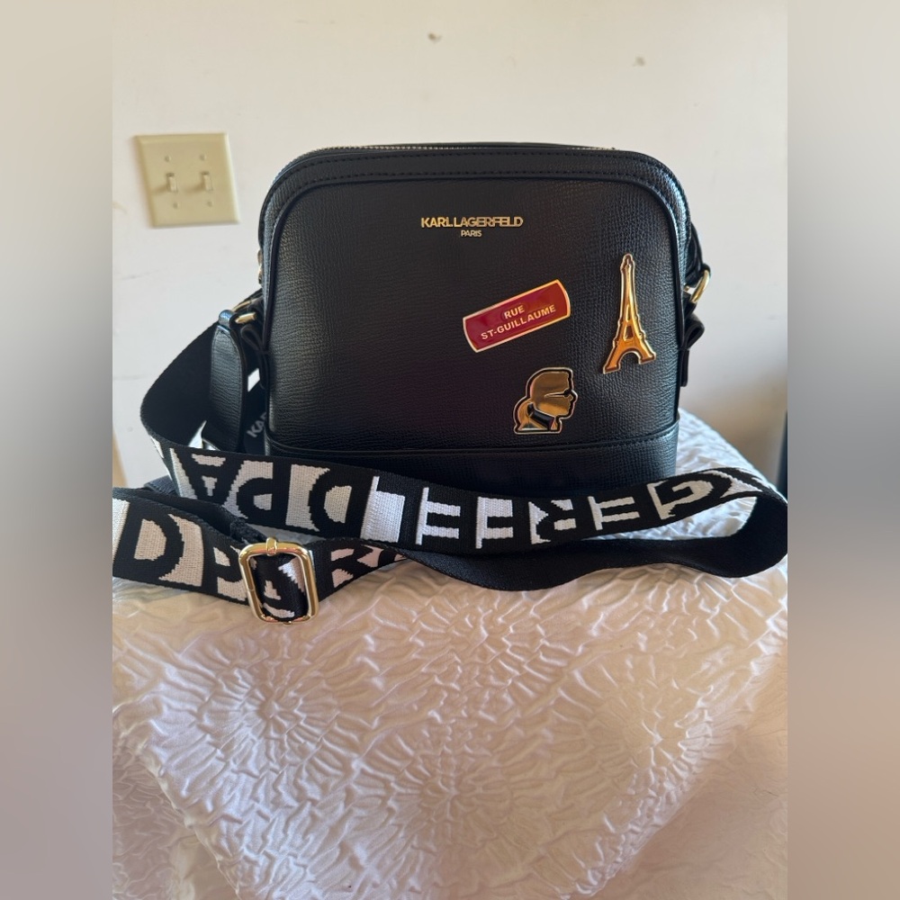 Karl Lagerfeld Black Bag with Iconic Patches